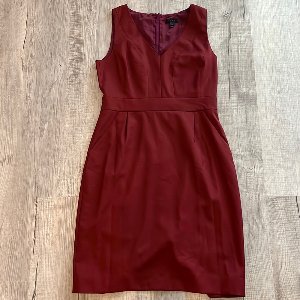 JCrew Size 8 Wool Dress- Rust/burgundy